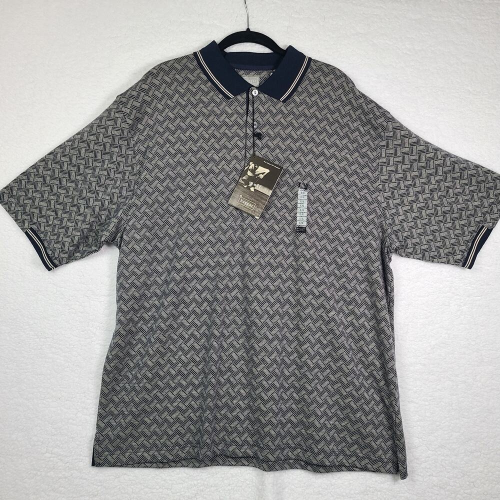 Haggar Golf‎ Men's Short Sleeve Polo Dark Navy Gray XL NWT